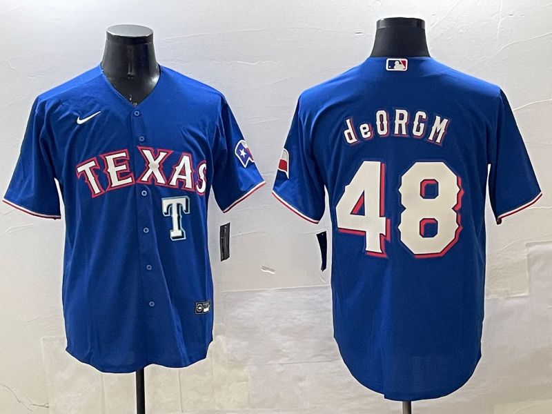 Men Texas Rangers #48 Degrom Blue Game 2025 Nike MLB Jersey style 7->texas rangers->MLB Jersey